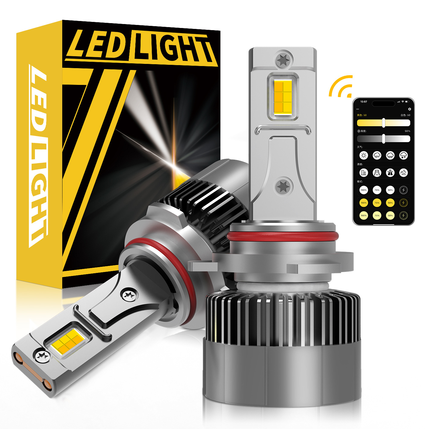 Colour Changing Bulb - 2PCS CANBUS APP Control 9012 LED