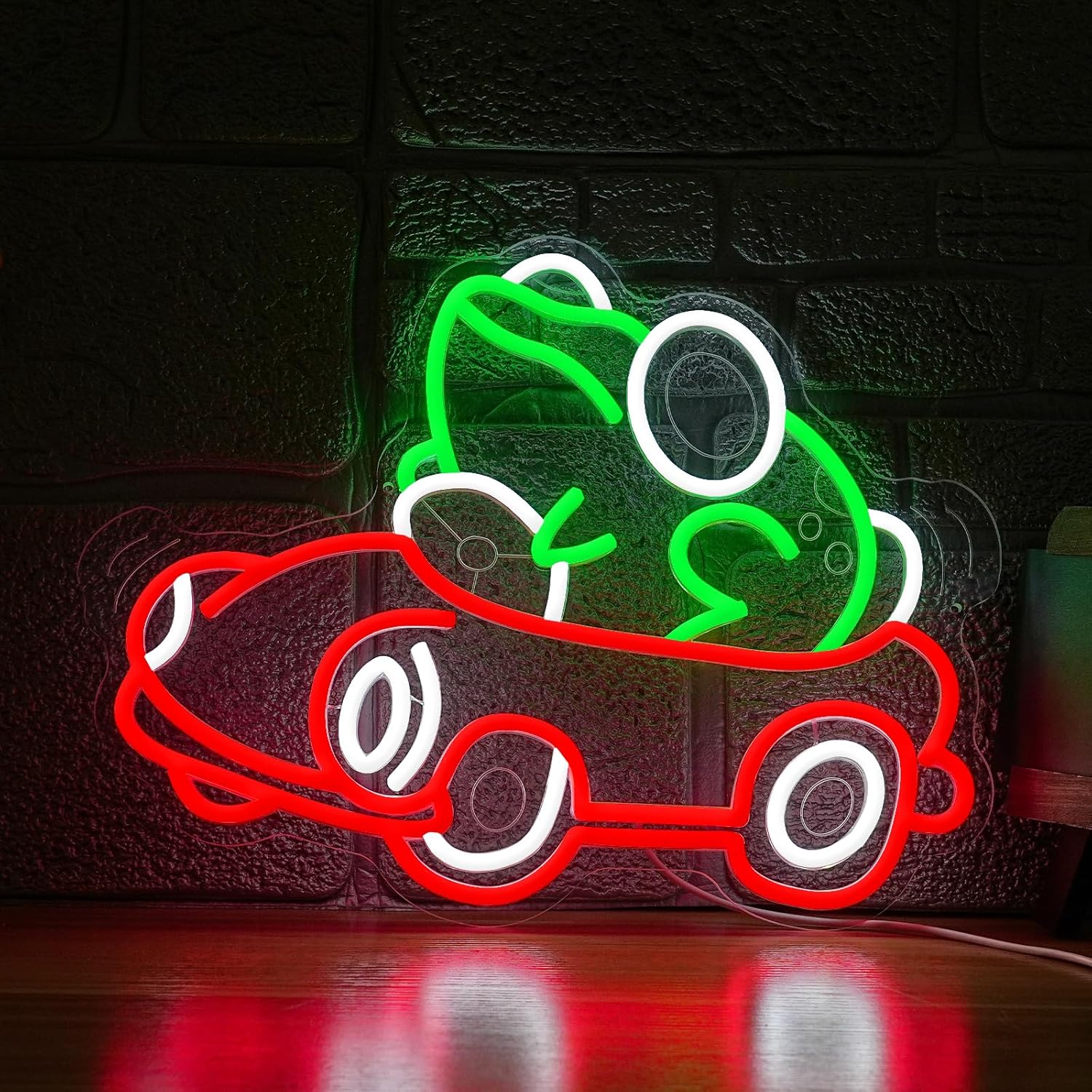 Lighting Decor Room - Frog Driving Car Neon Sign Art