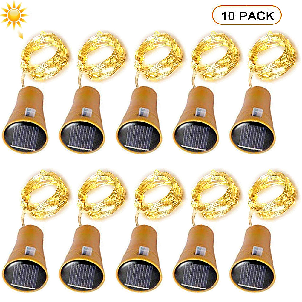 Lantern Paper Solar - 10/20LEDs Solar Wine Bottle String Light