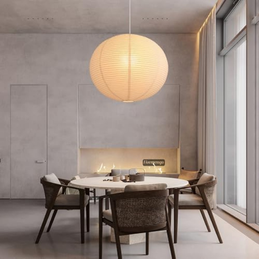 Large Rice Paper Pendant Light - Lantern Paper Solar reseña y precio