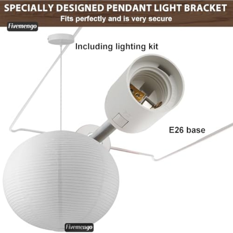 Large Rice Paper Pendant Light - Lantern Paper Solar reseña y precio