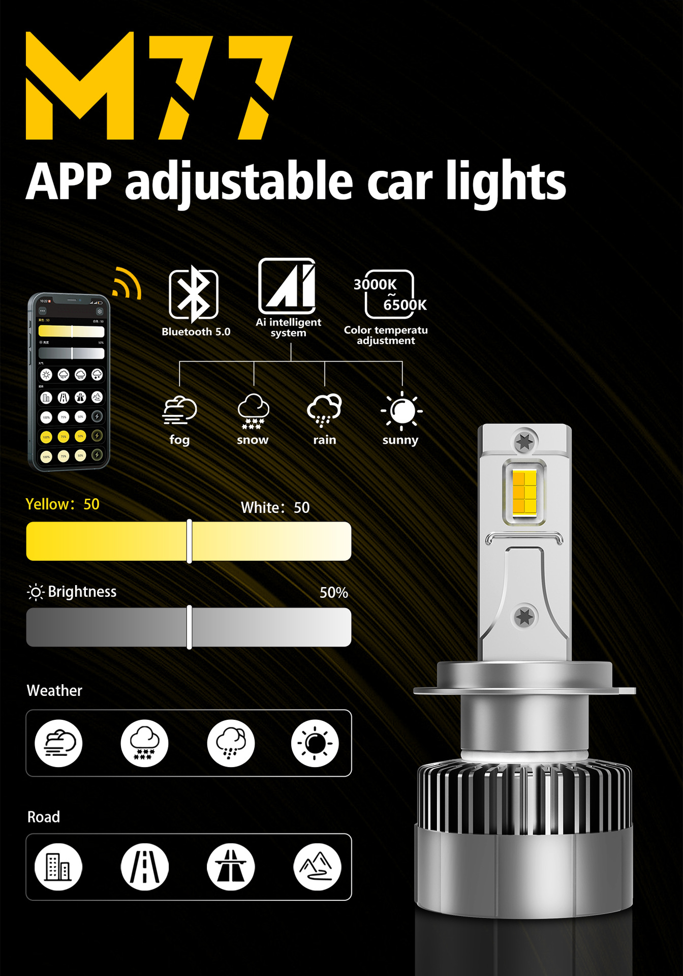 2PCS CANBUS APP Control 9012 L - Colour Changing Bulb reseña y precio