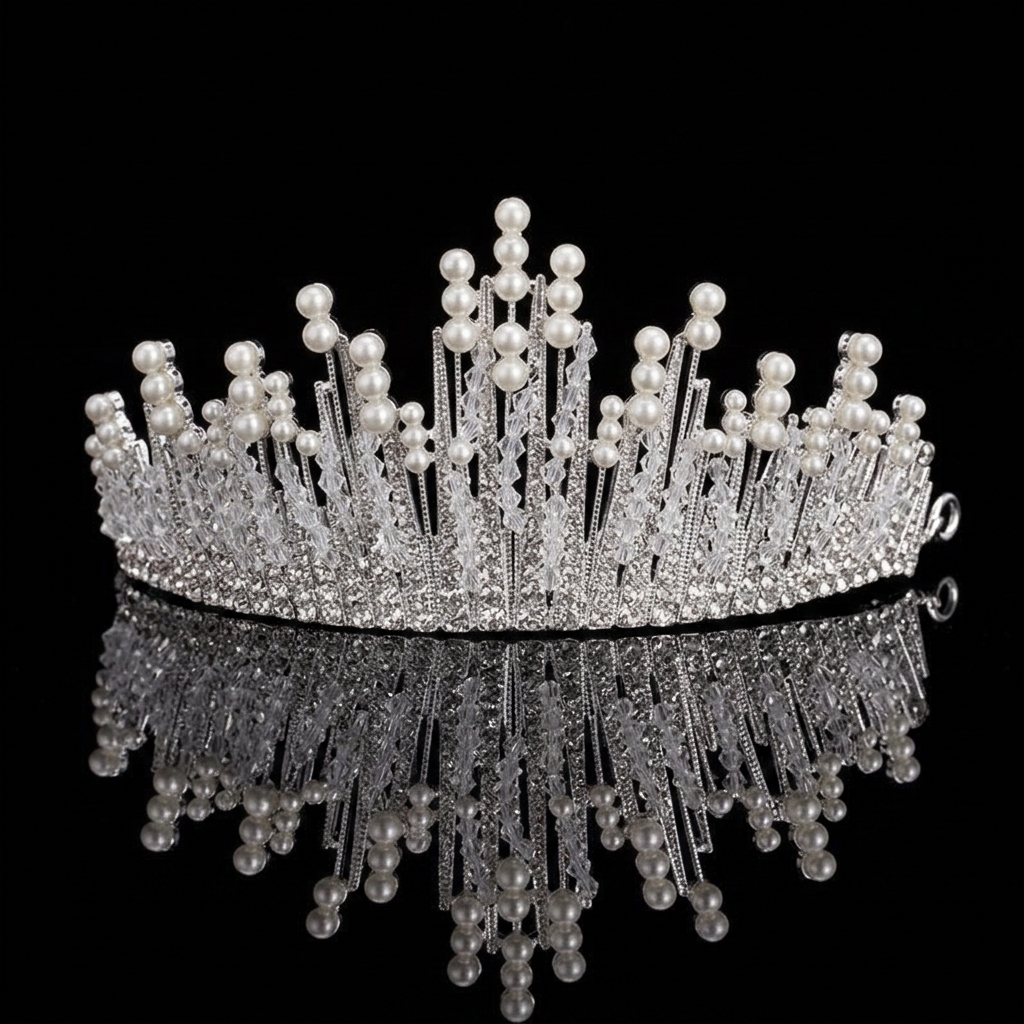 Bridal Pearl Crown Headpiece E - Elegant Decor & Lighting Llc reseña y precio