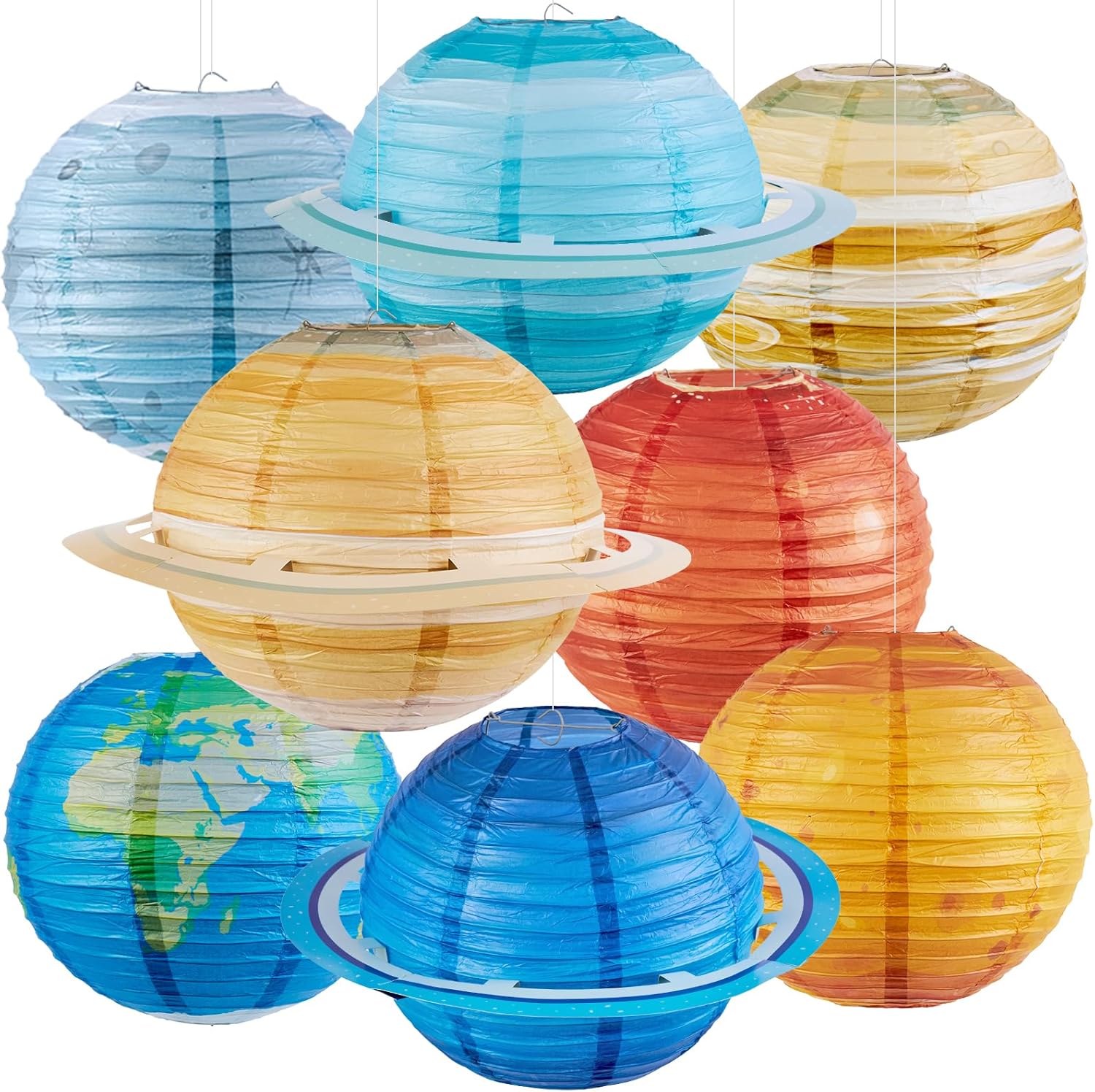 8PCS Solar System Paper Lanter - Lantern Paper Solar reseña y precio