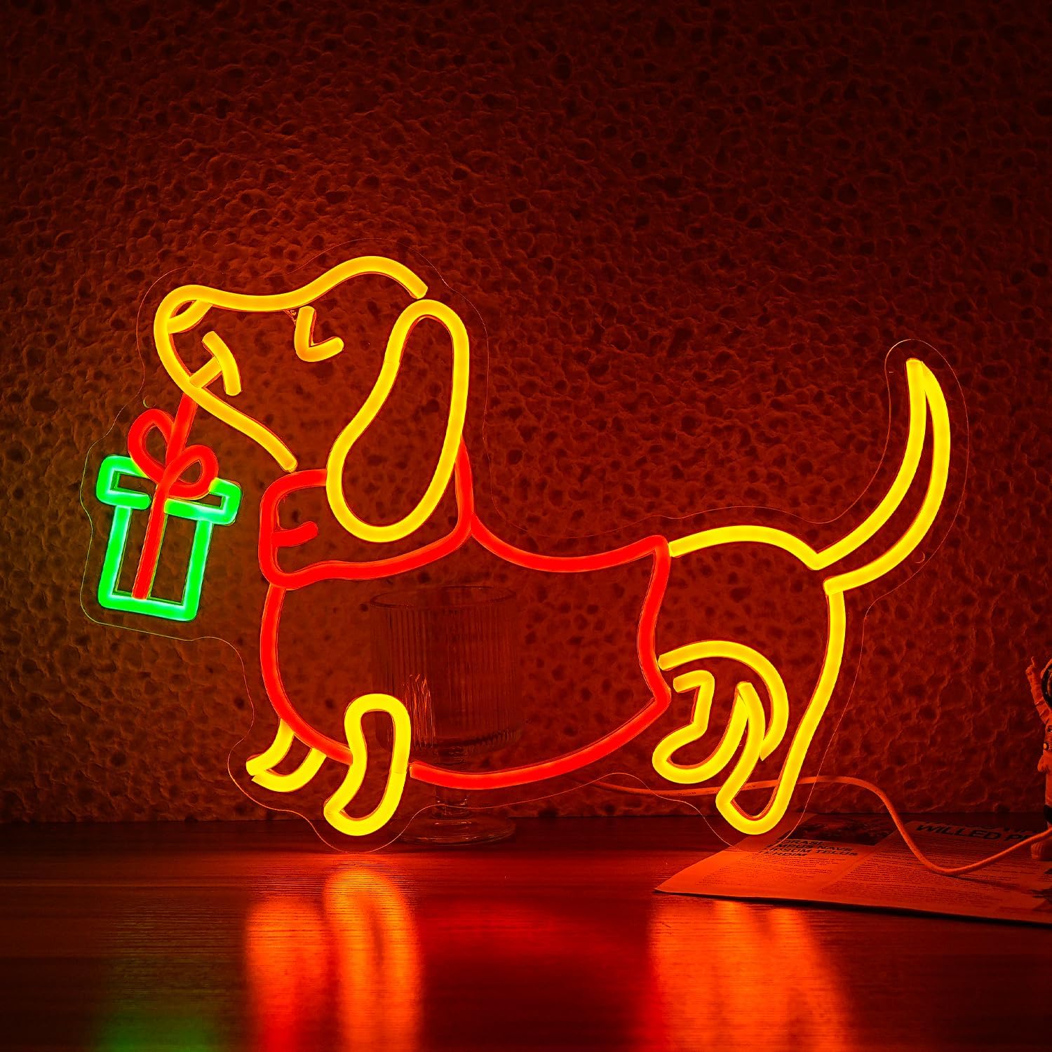 USB Dimmable Dachshund Neon Si - Bedroom Lighting Decor Ideas reseña y precio