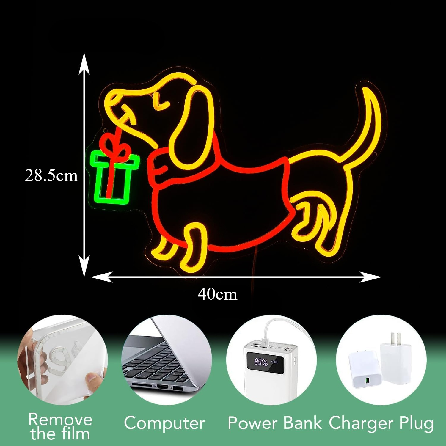 USB Dimmable Dachshund Neon Si - Bedroom Lighting Decor Ideas reseña y precio