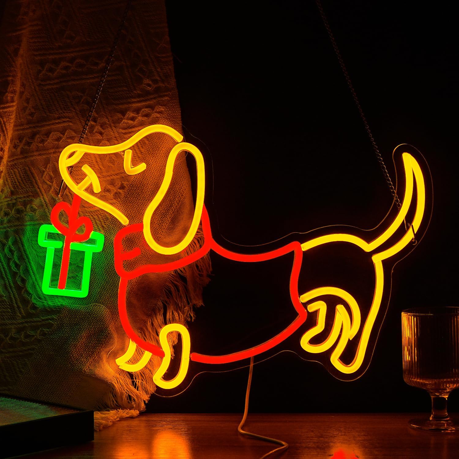 USB Dimmable Dachshund Neon Si - Bedroom Lighting Decor Ideas reseña y precio