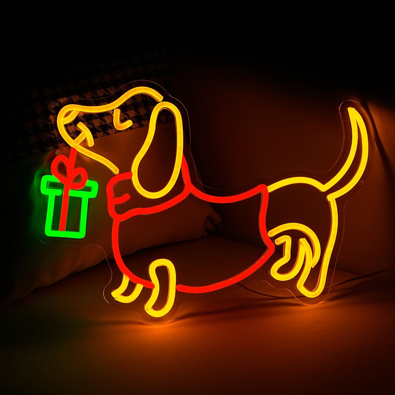 USB Dimmable Dachshund Neon Si - Bedroom Lighting Decor Ideas reseña y precio