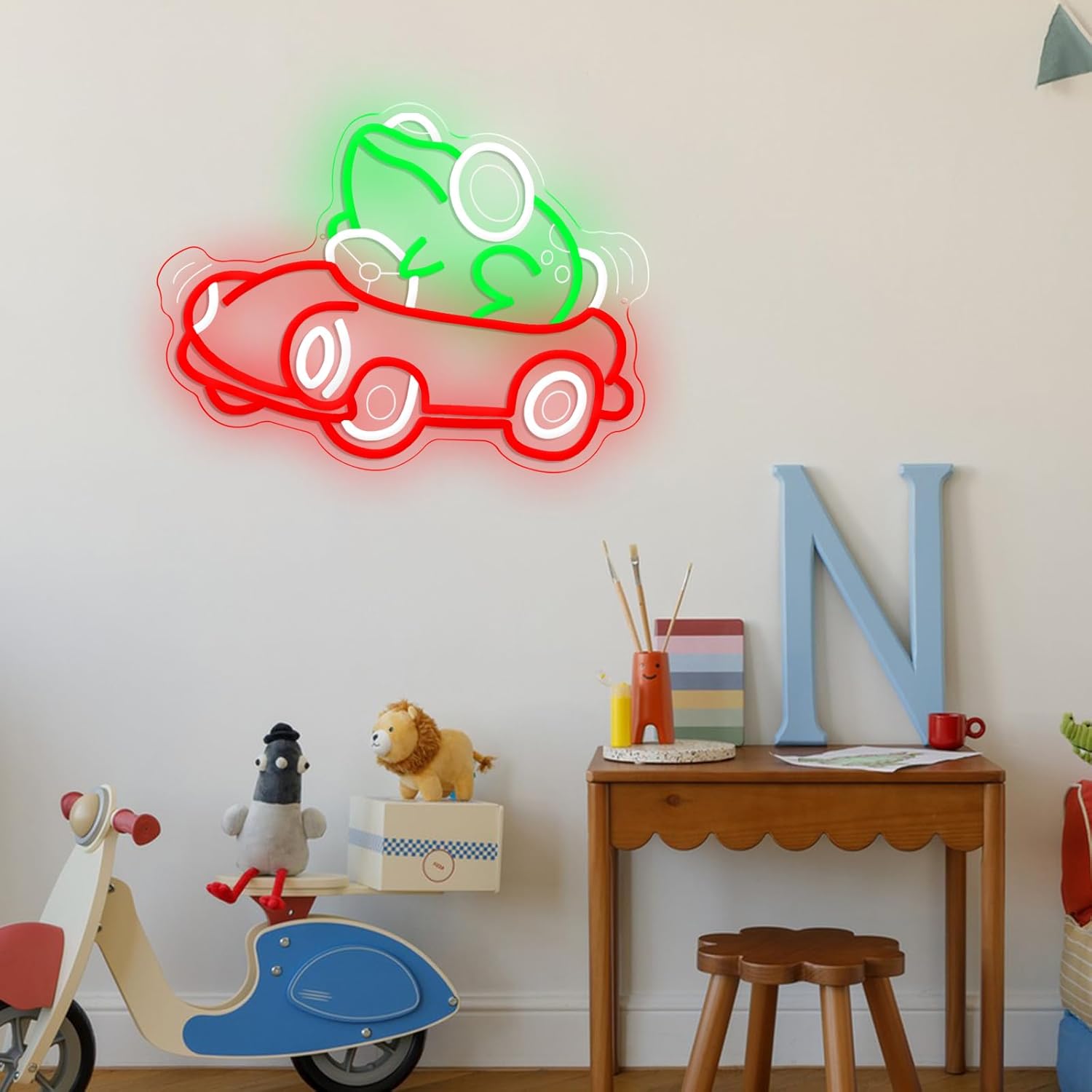 Frog Driving Car Neon Sign Art - Lighting Decor Room reseña y precio