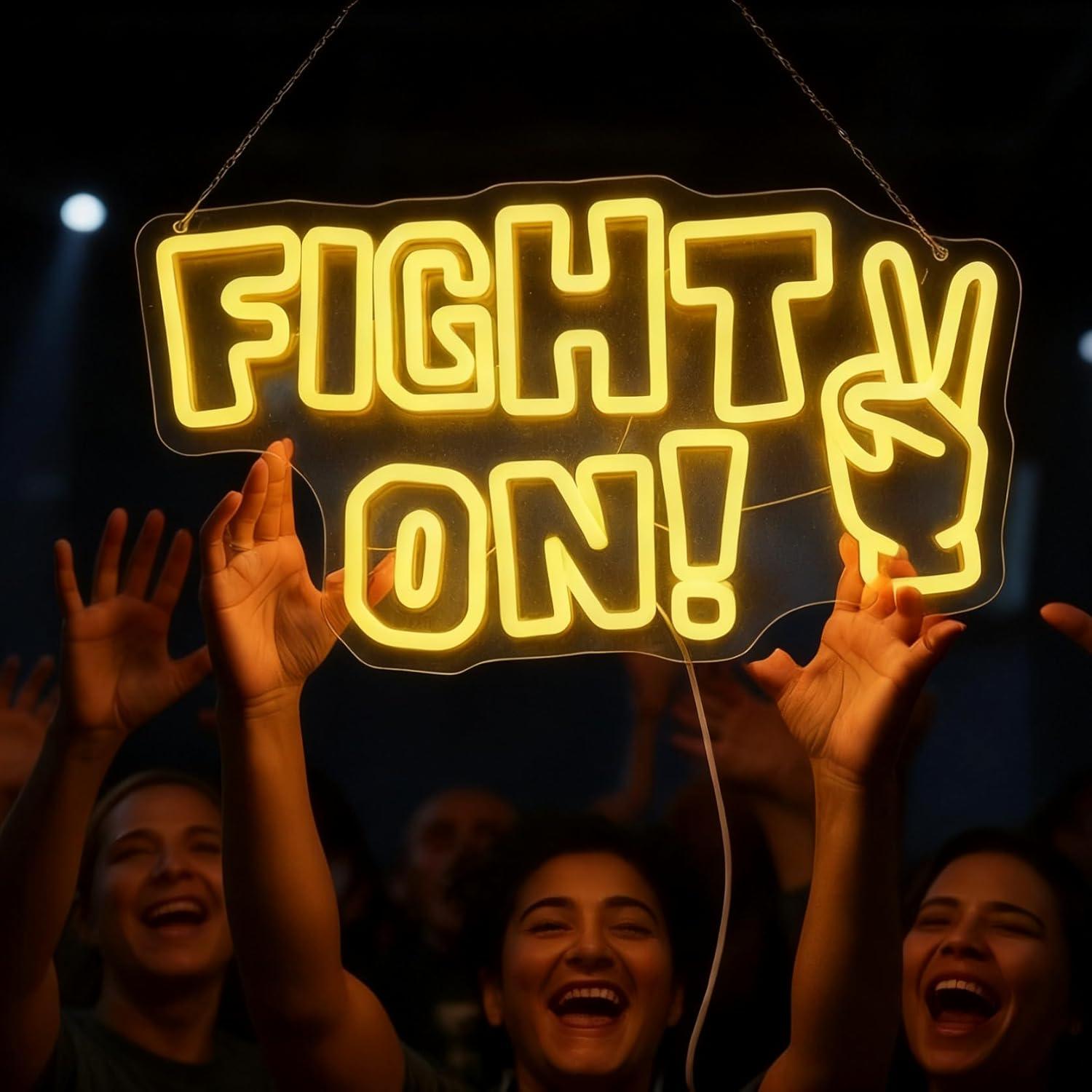 Fight On Neon Sign Victory Han - Office Lighting Decor reseña y precio