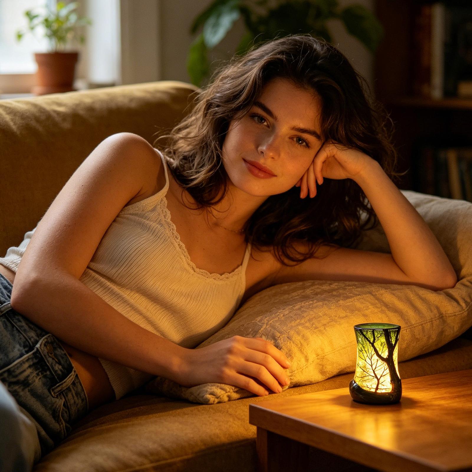Bedside Table Lamp Forest Nigh - Lighting Decor Room reseña y precio