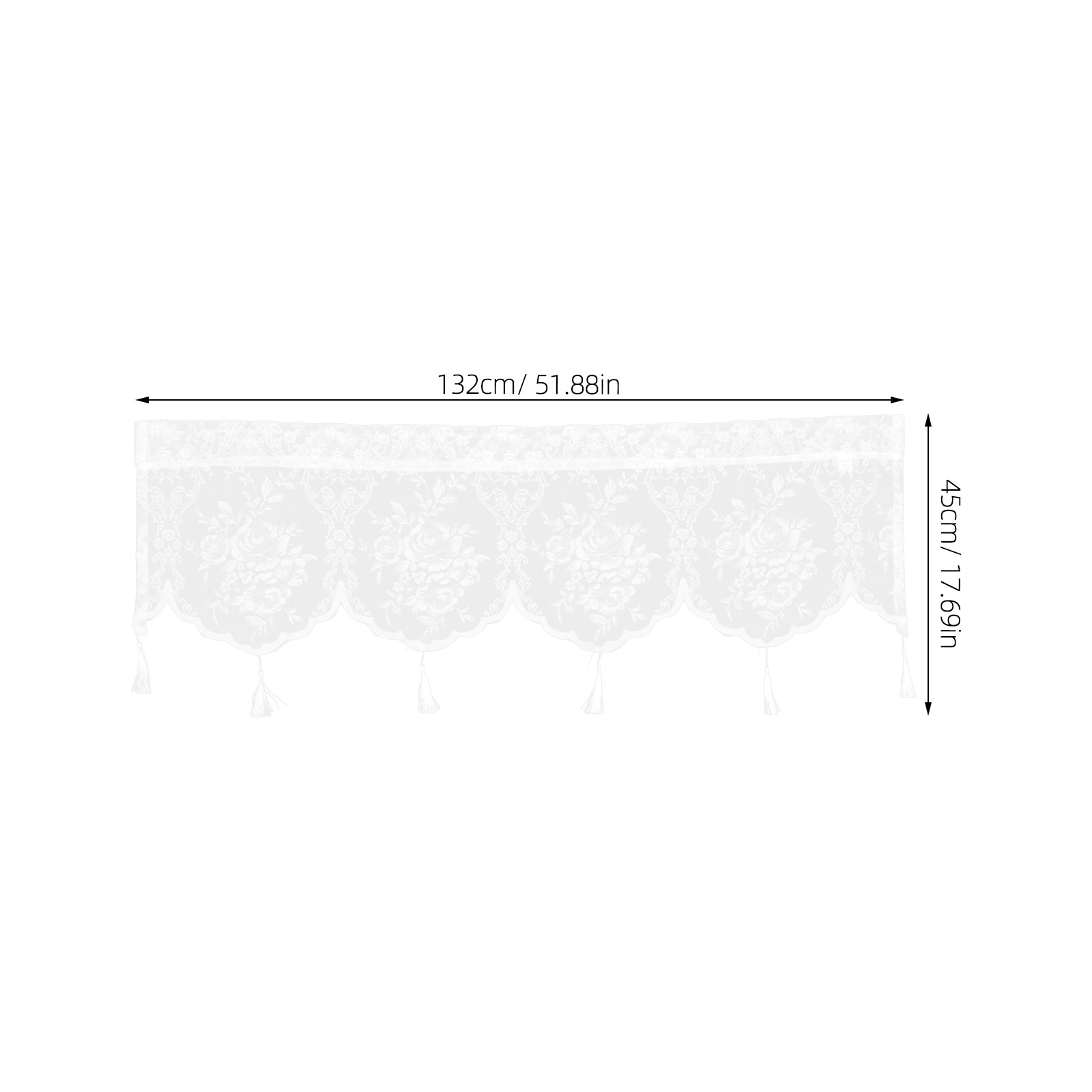 White Lace Curtain Sheer Windo - Office Lighting Decor reseña y precio