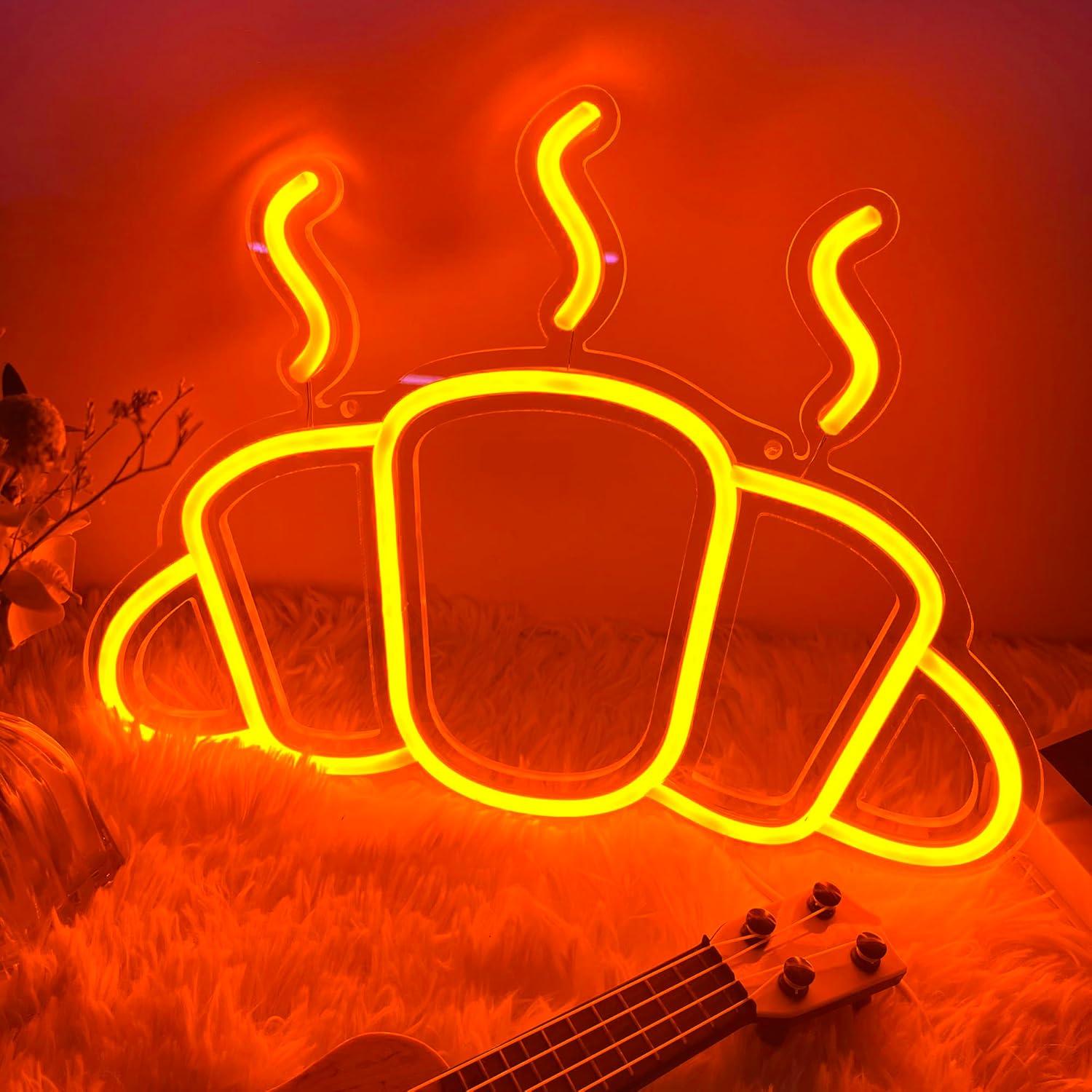 Croissant Neon Sign USB Powere - Kitchen Decor Lighting reseña y precio