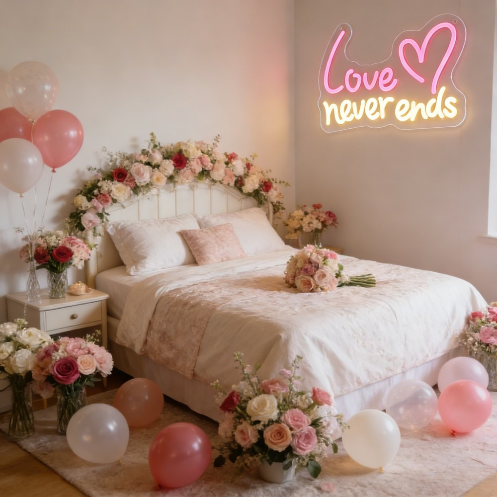 Love Never Ends LED Neon Sign  - Bedroom Lighting Decor Ideas reseña y precio