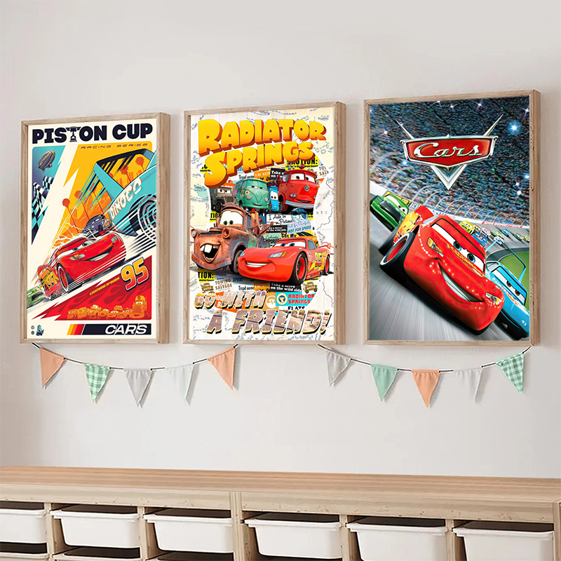 Cars Cartoon Movie Art Prints  - Lighting Mcqueen Decor reseña y precio