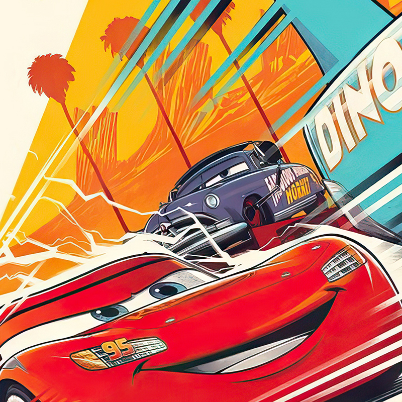 Cars Cartoon Movie Art Prints  - Lighting Mcqueen Decor reseña y precio
