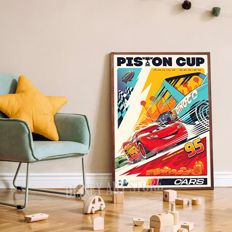 Cars Cartoon Movie Art Prints  - Lighting Mcqueen Decor reseña y precio