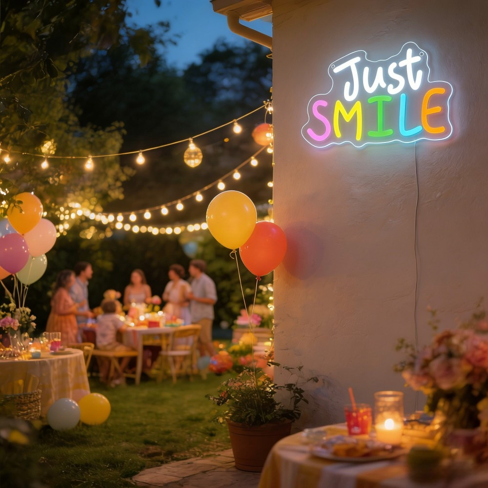 Just Smile Neon Sign USB Dimma - Bedroom Lighting Decor Ideas reseña y precio