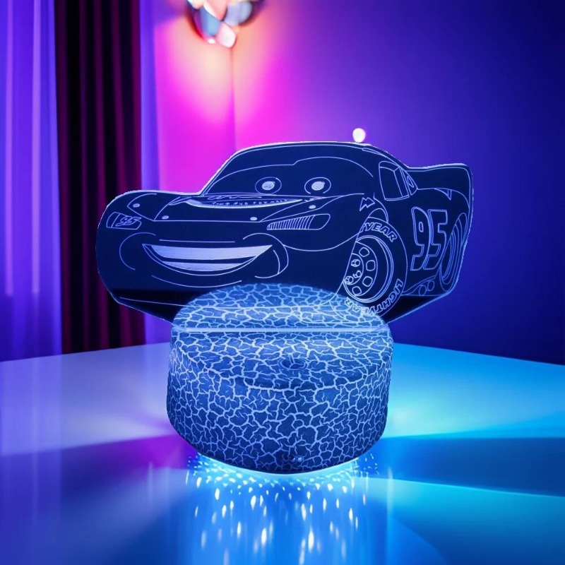DSN Cute Car 3D Lamp LED Night - Lighting Mcqueen Decor reseña y precio