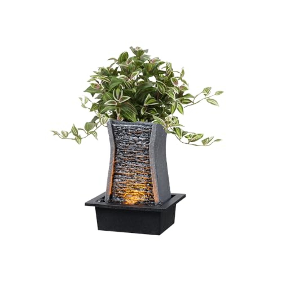 Tabletop Water Fountain with L - Office Lighting Decor reseña y precio
