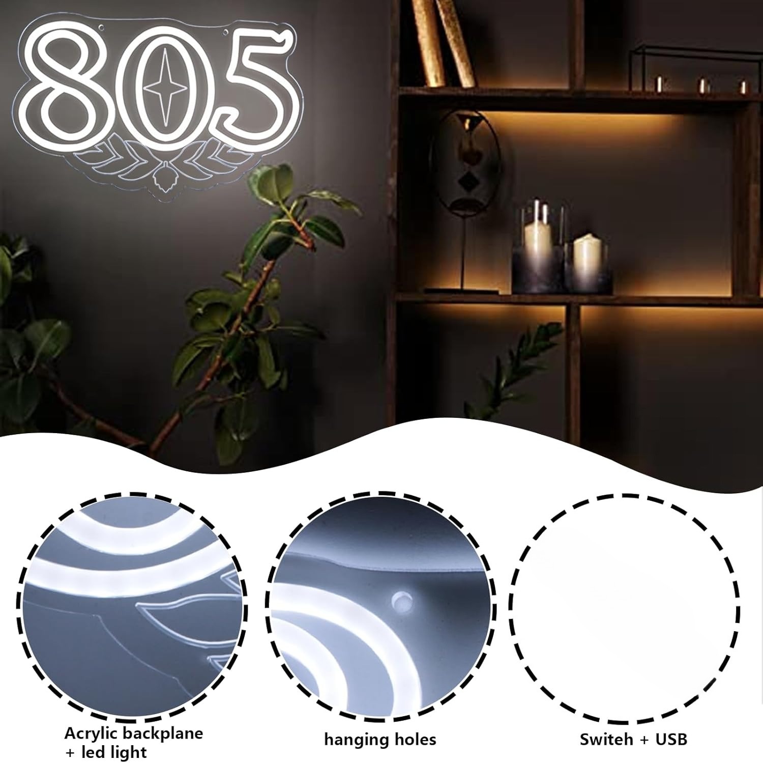 805 Neon Sign Beer Bar Art Wal - Lighting Decor Room reseña y precio