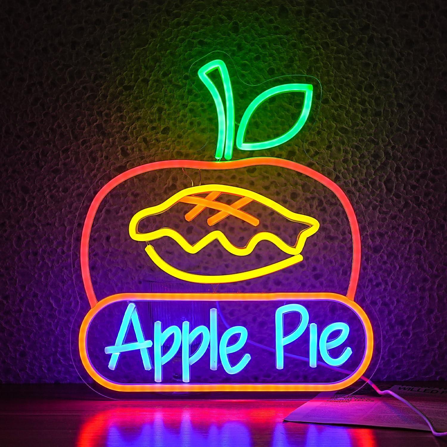 Apple Pie Neon Sign Dessert US - Kitchen Decor Lighting reseña y precio