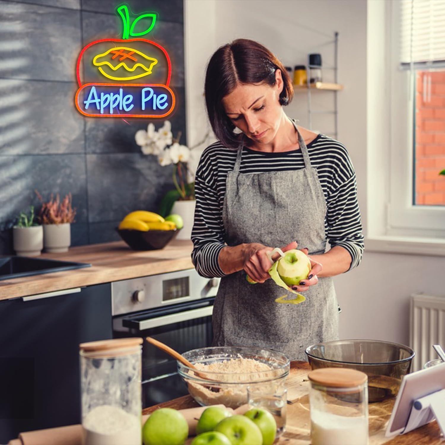 Apple Pie Neon Sign Dessert US - Kitchen Decor Lighting reseña y precio