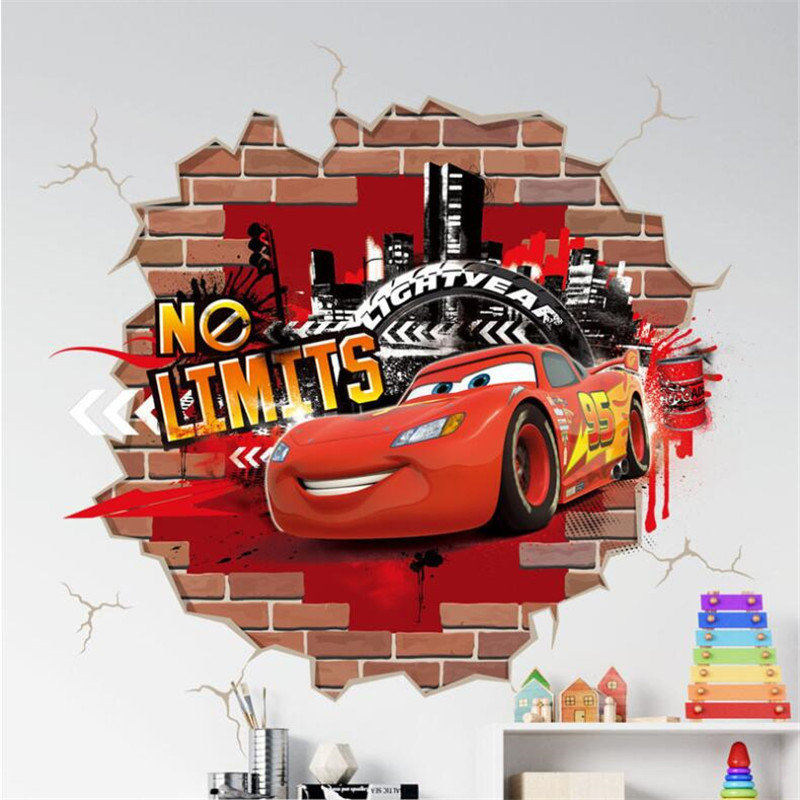 3D Cartoon Cars 2 Wall Sticker - Lighting Mcqueen Decor reseña y precio