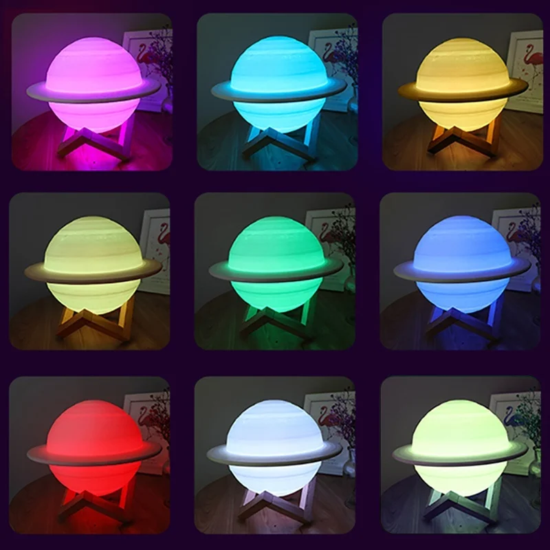 LED Night Light 3D Print Satur - Colour Changing Bulb reseña y precio