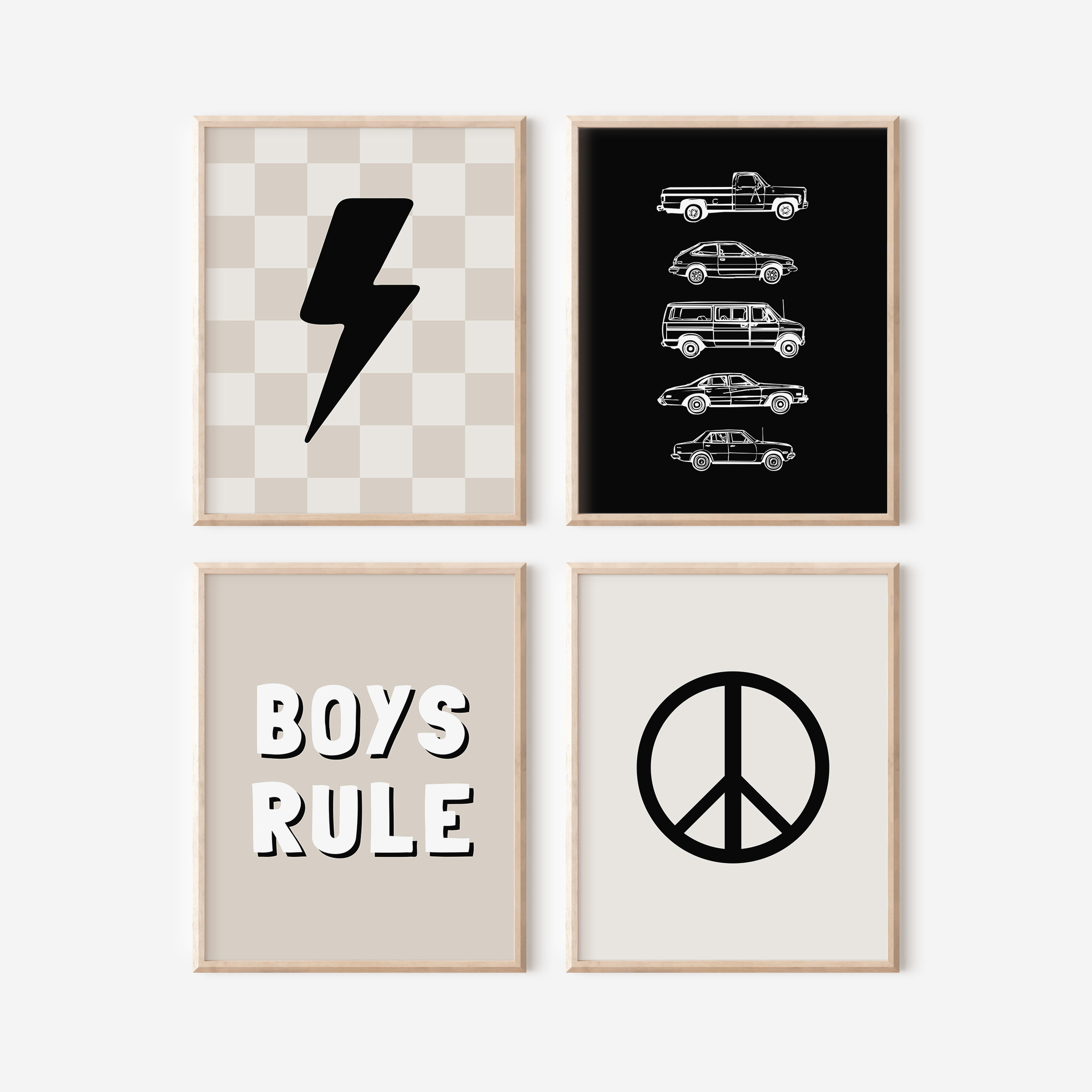Retro Car Lightning Boys Rule  - Lighting Mcqueen Decor reseña y precio
