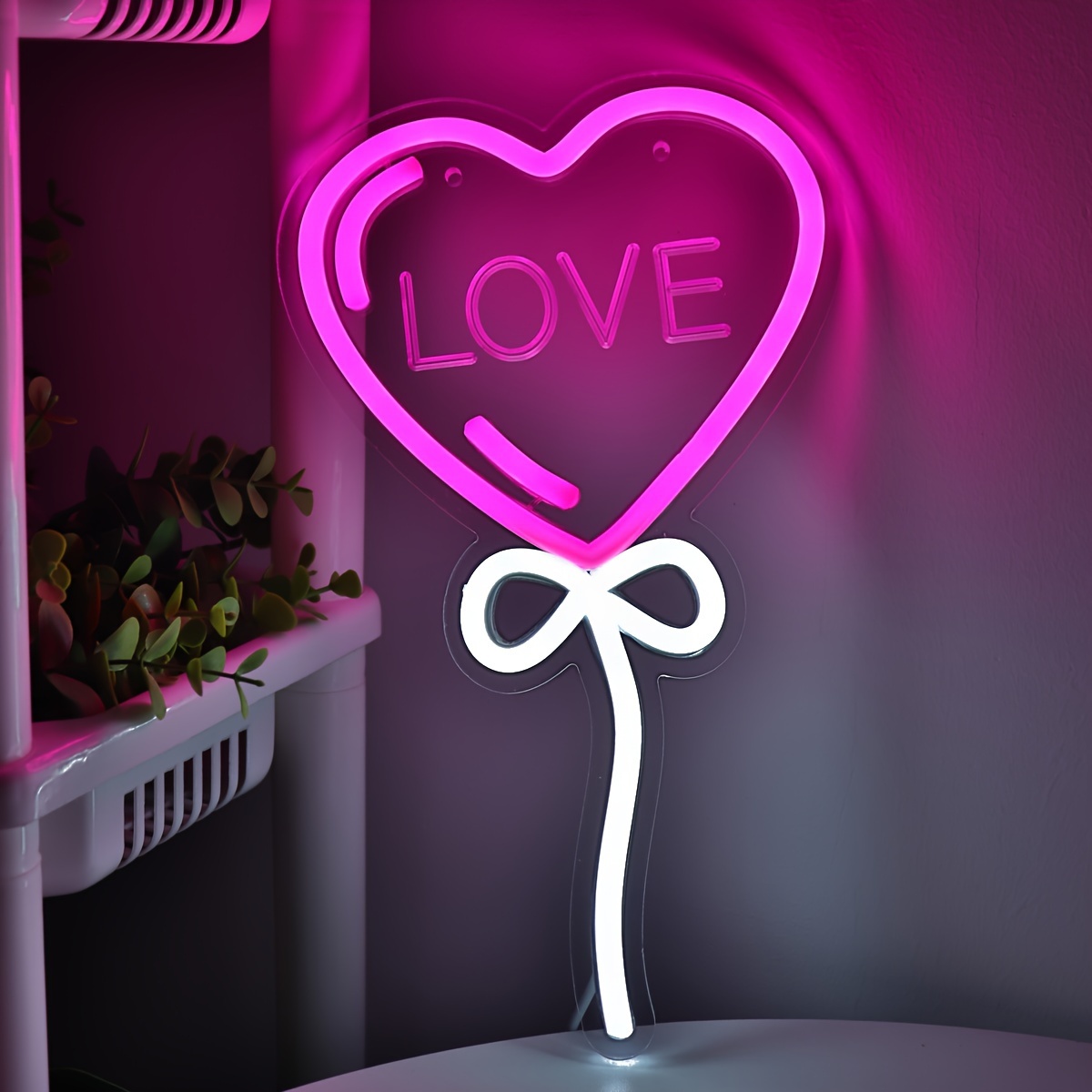 LOVE Heart Balloon Shape Pink  - Bedroom Lighting Decor Ideas reseña y precio