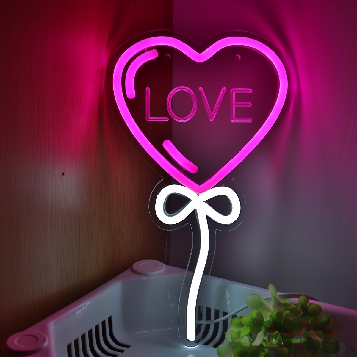 LOVE Heart Balloon Shape Pink  - Bedroom Lighting Decor Ideas reseña y precio