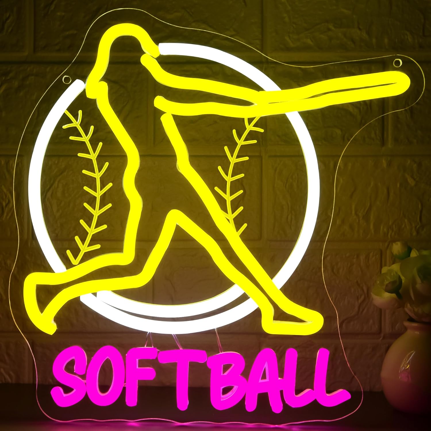 Softball Neon Sign Art Wall Li - Lighting Decor Room reseña y precio