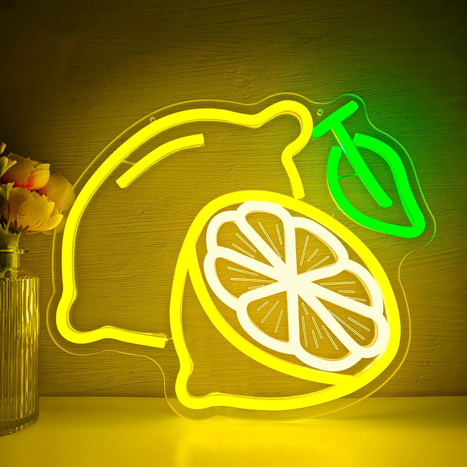 Lemon Neon Sign Dimmable LED L - Kitchen Decor Lighting reseña y precio