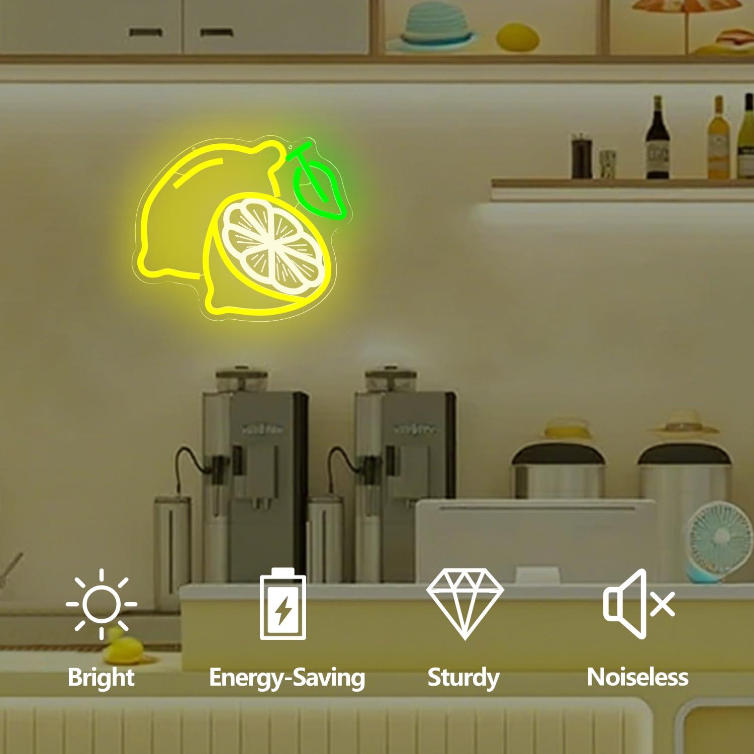 Lemon Neon Sign Dimmable LED L - Kitchen Decor Lighting reseña y precio