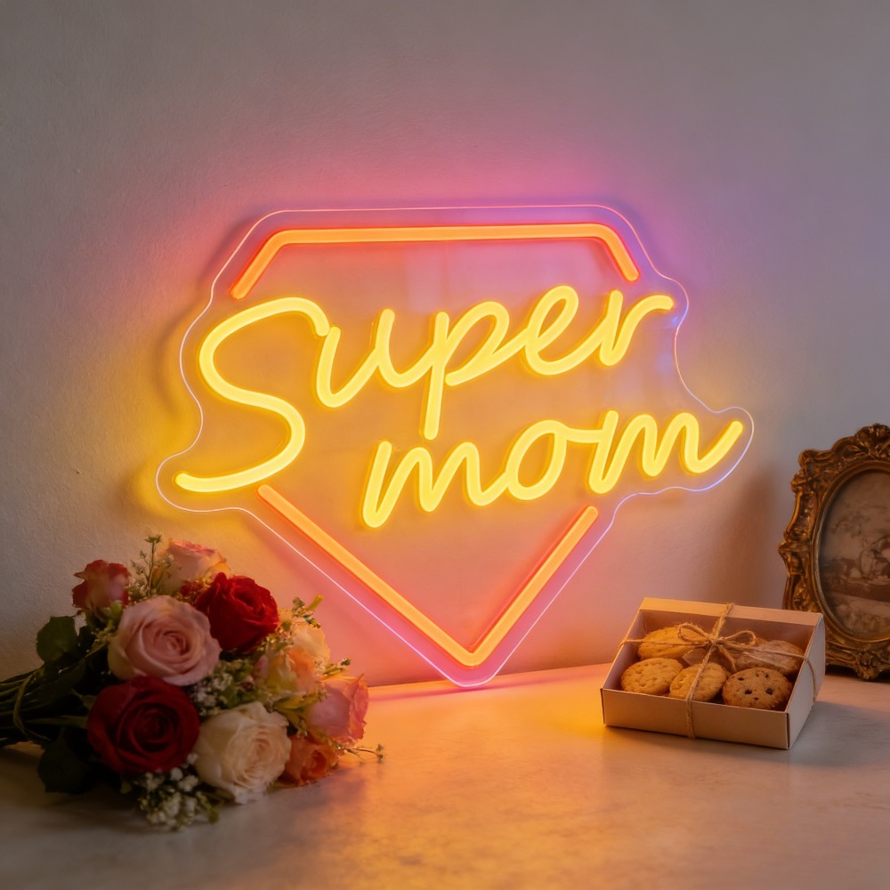 Super Mom Neon Sign LED Wall L - Bedroom Lighting Decor Ideas reseña y precio