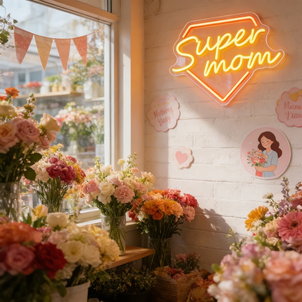 Super Mom Neon Sign LED Wall L - Bedroom Lighting Decor Ideas reseña y precio