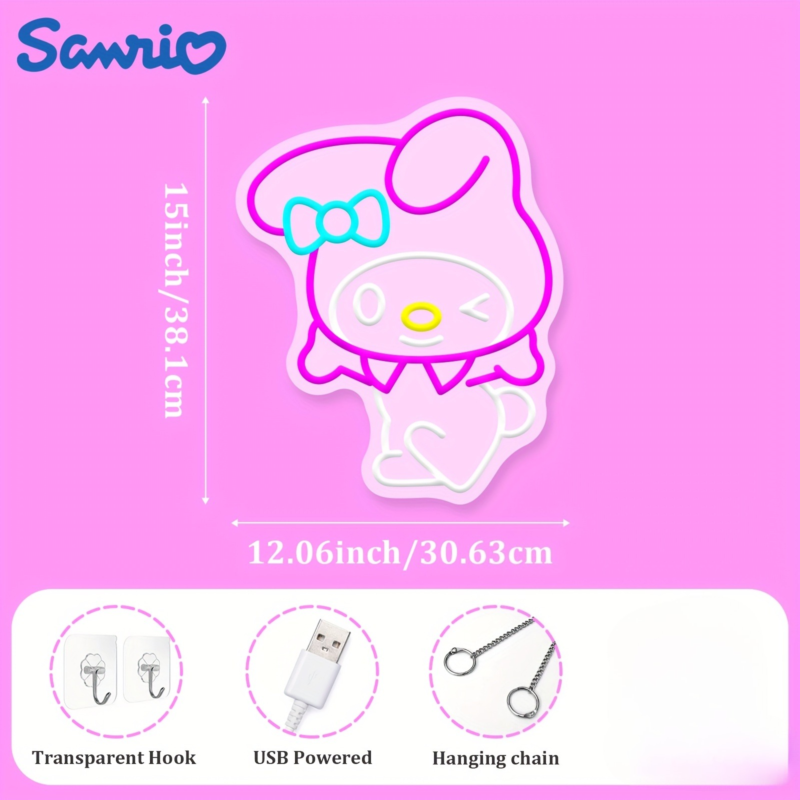 My Melody Neon Sign for Wall D - Bedroom Lighting Decor Ideas reseña y precio