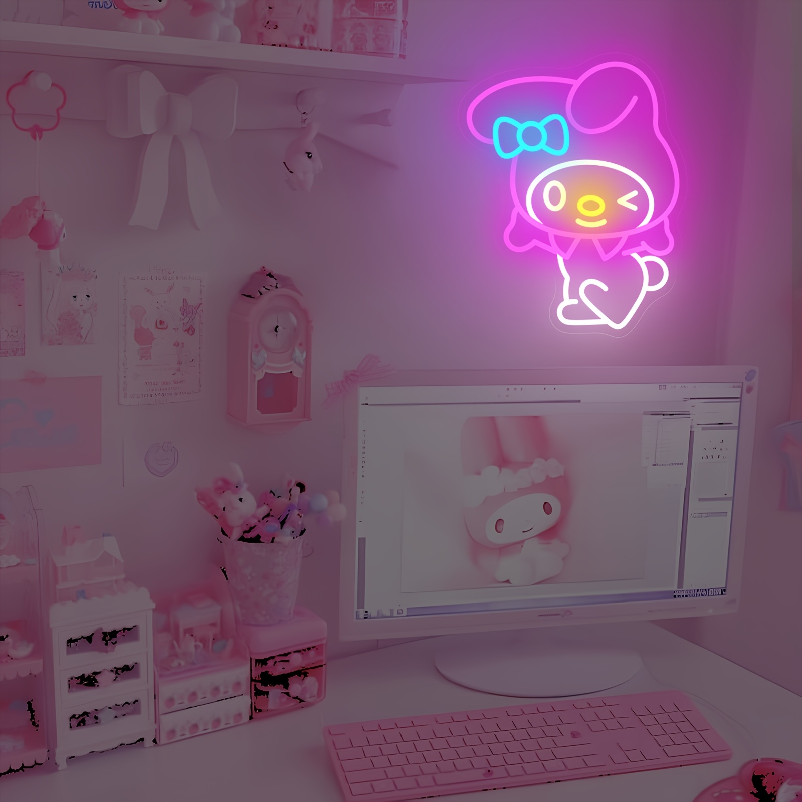 My Melody Neon Sign for Wall D - Bedroom Lighting Decor Ideas reseña y precio