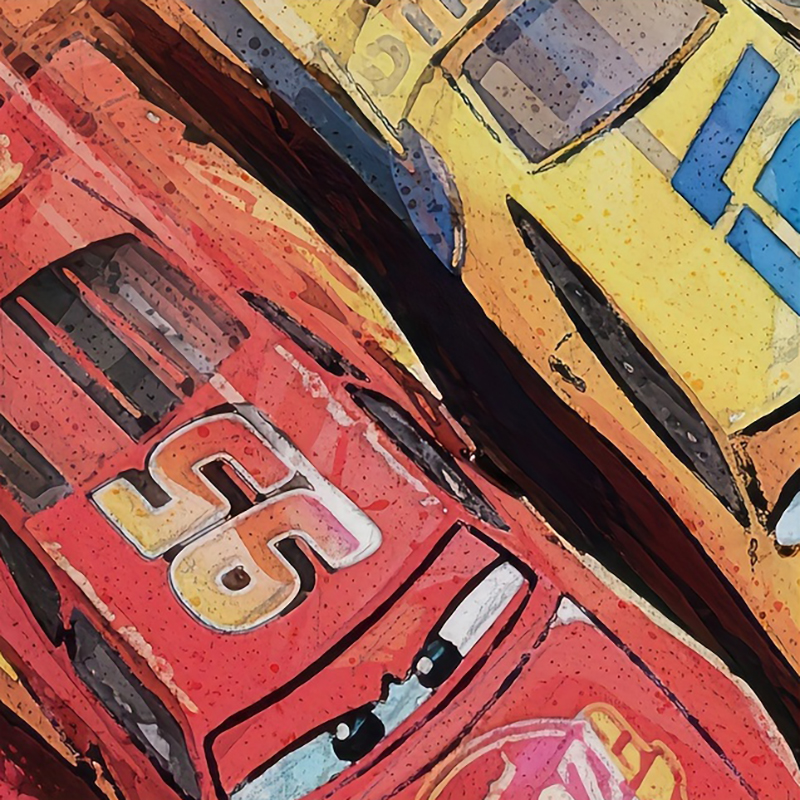 Cartoon Cars Watercolor Art Pr - Lighting Mcqueen Decor reseña y precio