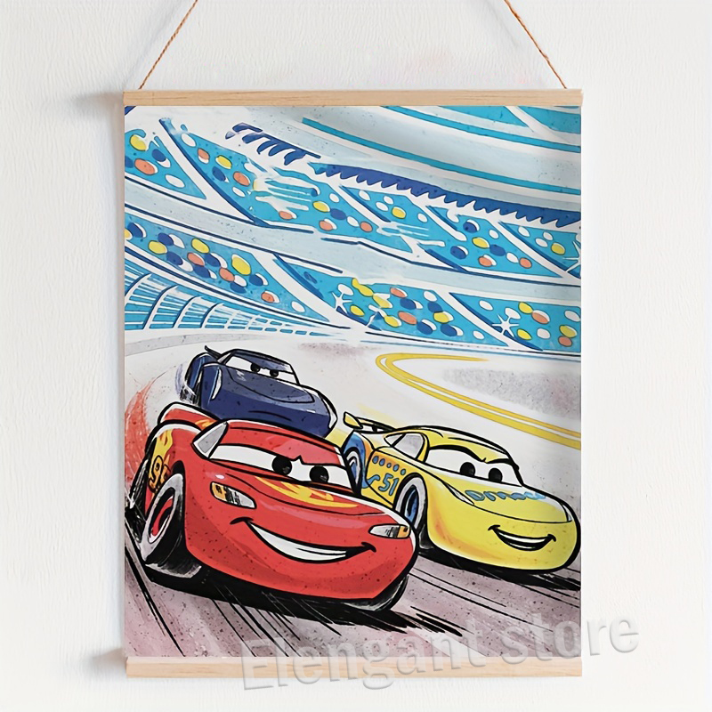 Cartoon Cars Watercolor Art Pr - Lighting Mcqueen Decor reseña y precio
