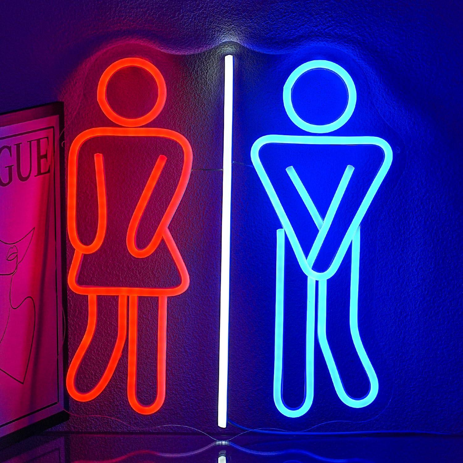 Restroom Neon Signs Toilets US - Office Lighting Decor reseña y precio