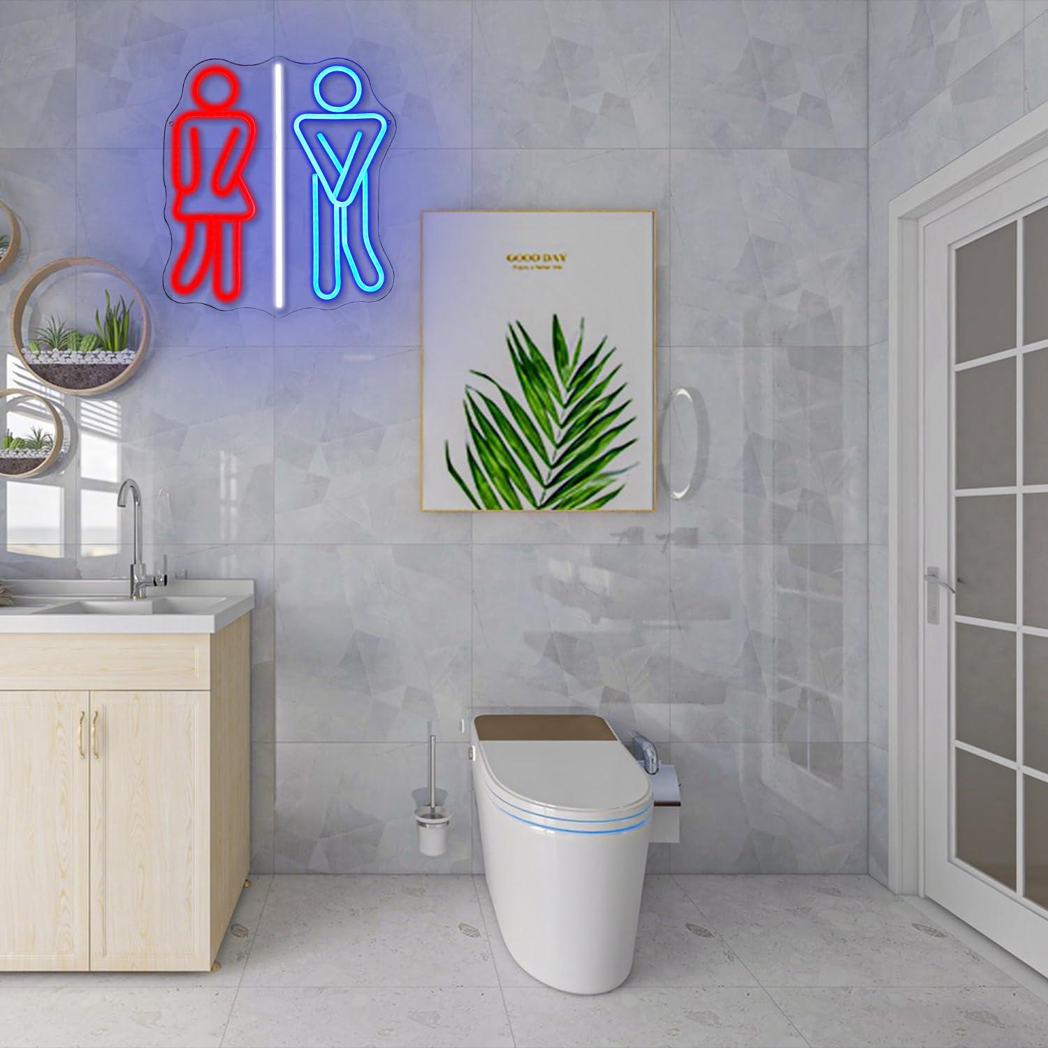 Restroom Neon Signs Toilets US - Office Lighting Decor reseña y precio