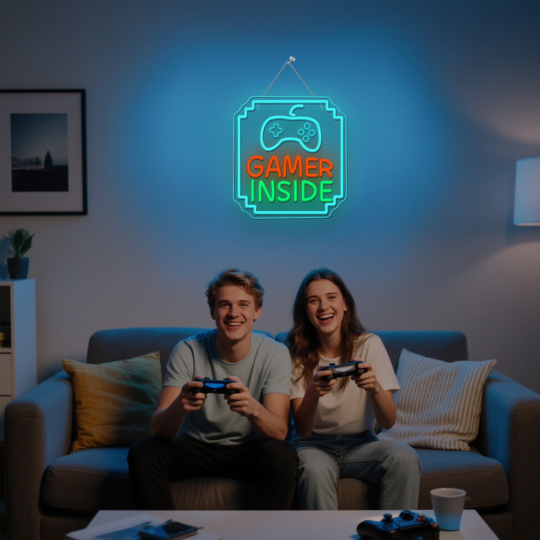 Gamer Inside Neon Sign Dimmabl - Bedroom Lighting Decor Ideas reseña y precio