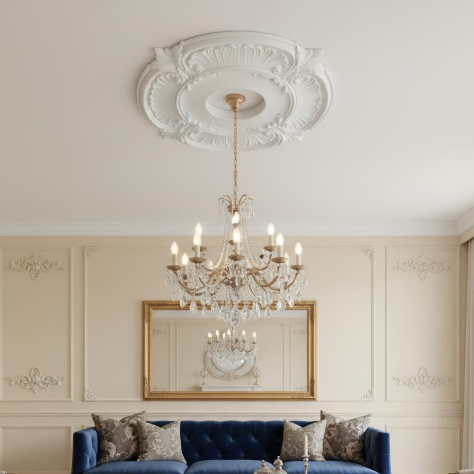 Round PU Ceiling Medallion Fre - Lighting Decorative reseña y precio
