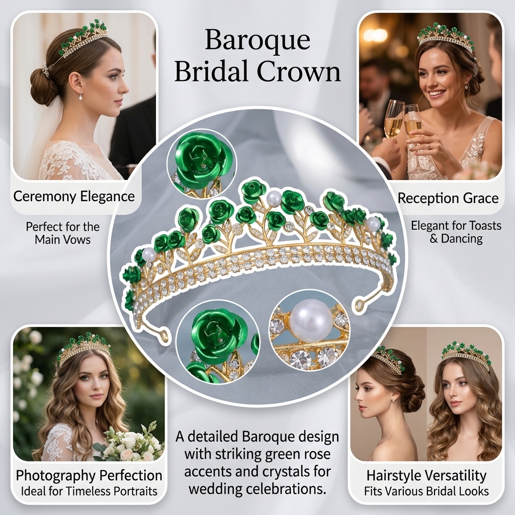 Baroque Ceramic Bridal Crown R - Elegant Decor & Lighting Llc reseña y precio