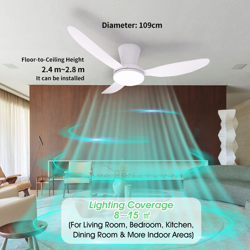 MARPOU Simple Ceiling Fans Wit - Colour Changing Bulb reseña y precio