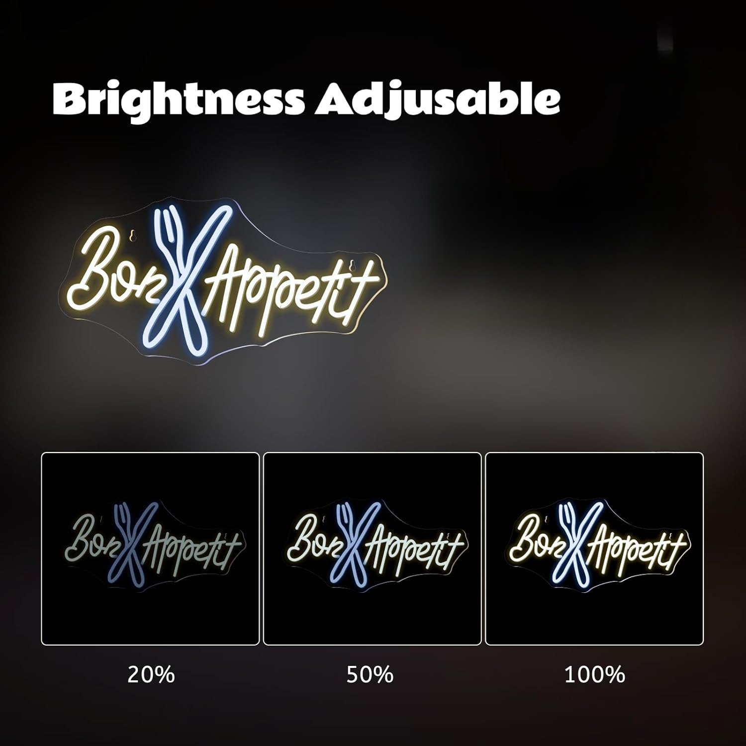 Bon Appétit Neon Sign Good App - Bedroom Lighting Decor Ideas reseña y precio