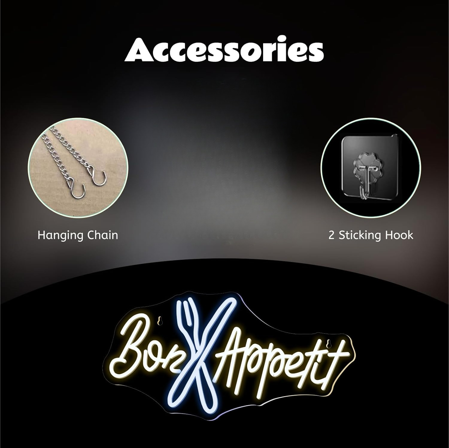 Bon Appétit Neon Sign Good App - Bedroom Lighting Decor Ideas reseña y precio