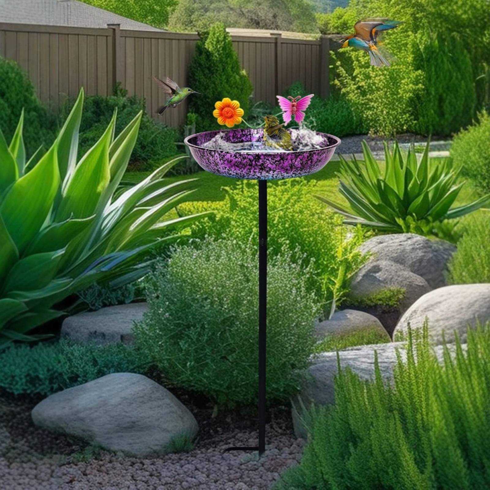 Metal Bird Bath Long-Lasting R - Elegant Decor & Lighting Llc reseña y precio